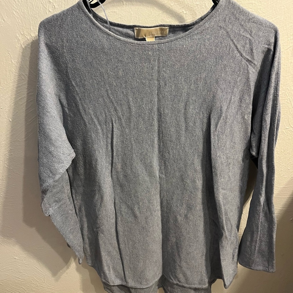 Michael Kors Gray 3/4 Sleeve Relaxed Sweatshirt